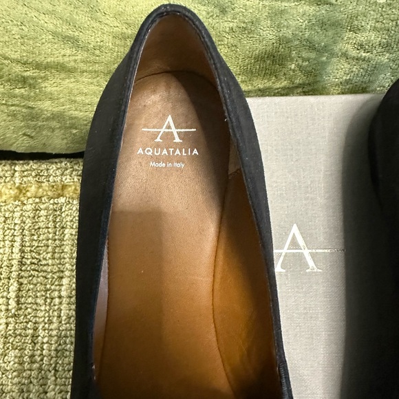 Aquatalia Women's Dark Suede Loafers - Picture 2 of 8